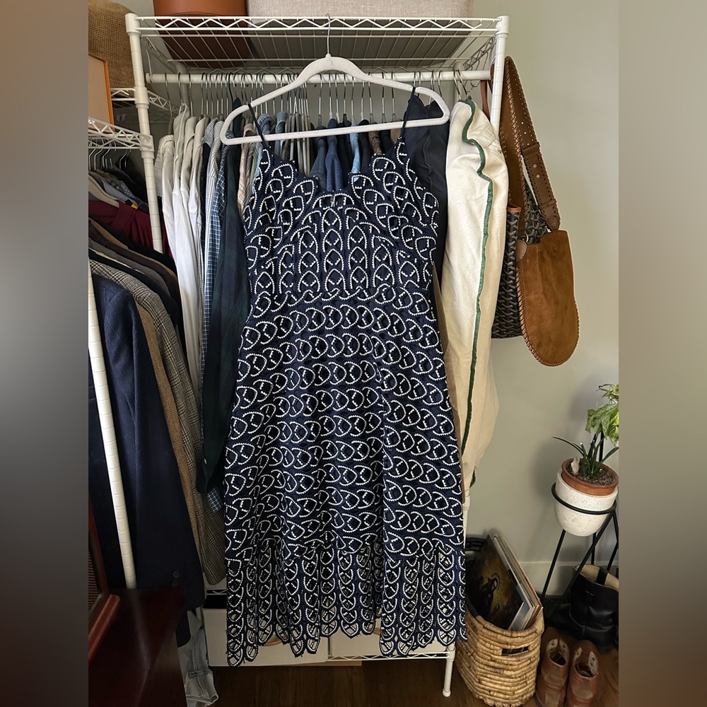 Gianni Bini Navy Lace Midi Dress